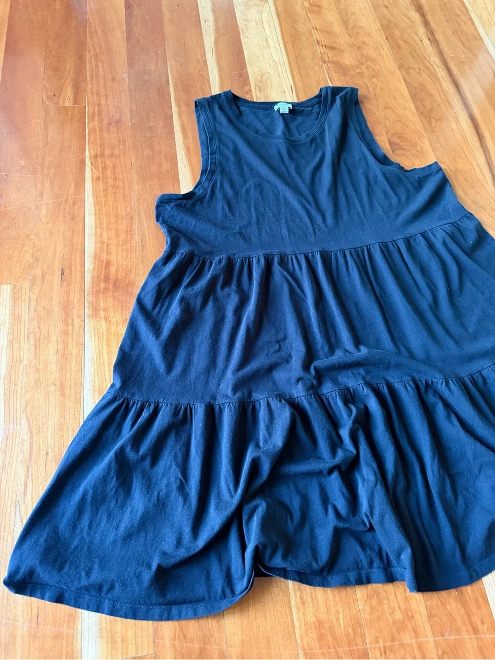100% cotton J. Crew black ruffled dress casual or dress it up super soft XL